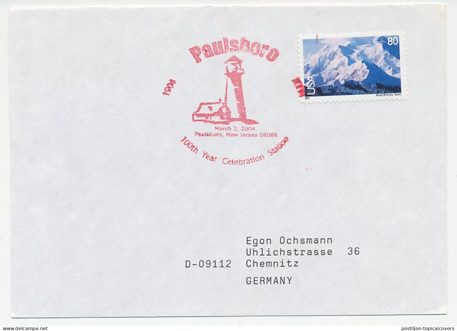 Cover / Postmark USA 2004 Lighthouse - Fari