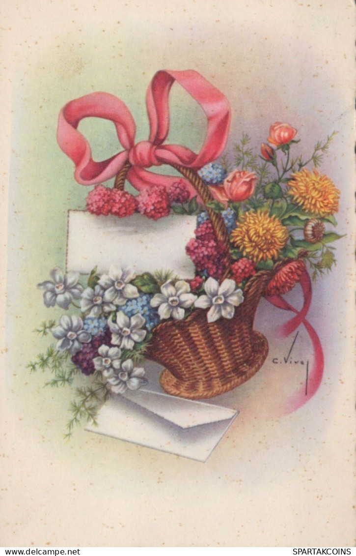 FLORES Vintage Tarjeta Postal CPSMPF #PKG052.ES - Blumen