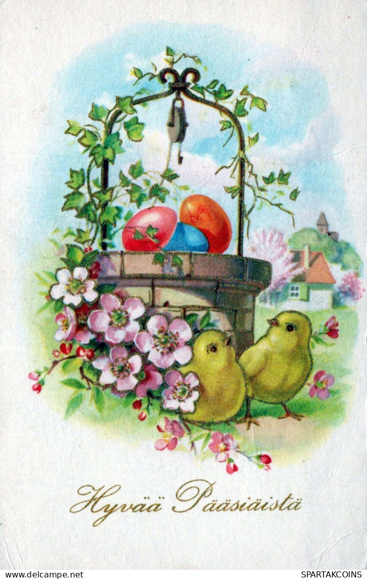 PASCUA POLLO HUEVO Vintage Tarjeta Postal CPA #PKE124.ES - Pasqua