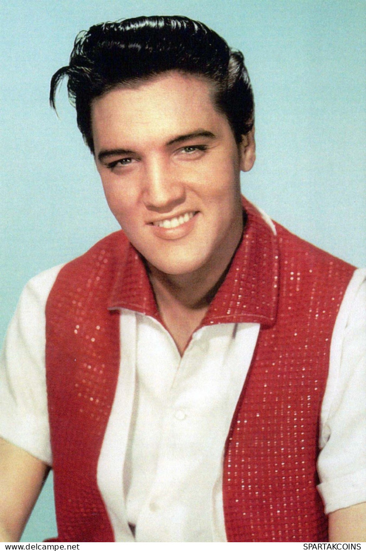 ELVIS PRESLEY Personajes Famosos Cantantes Y Músicos Vintage Tarjeta Postal CPSM #PBV968.ES - Singers & Musicians