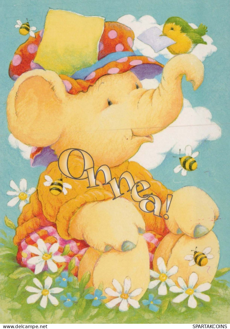 ELEFANTE Animales Vintage Tarjeta Postal CPSM #PBS739.ES - Elefantes