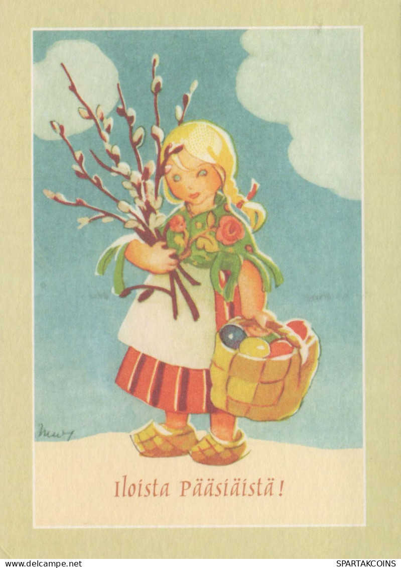 PASCUA NIÑOS Vintage Tarjeta Postal CPSM #PBO237.ES - Pâques