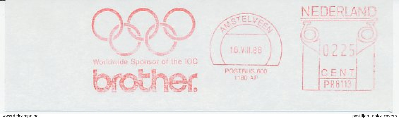 Meter Cut Netherlands 1988 Brother - Worldwide Sponsor Of The IOC - Other & Unclassified