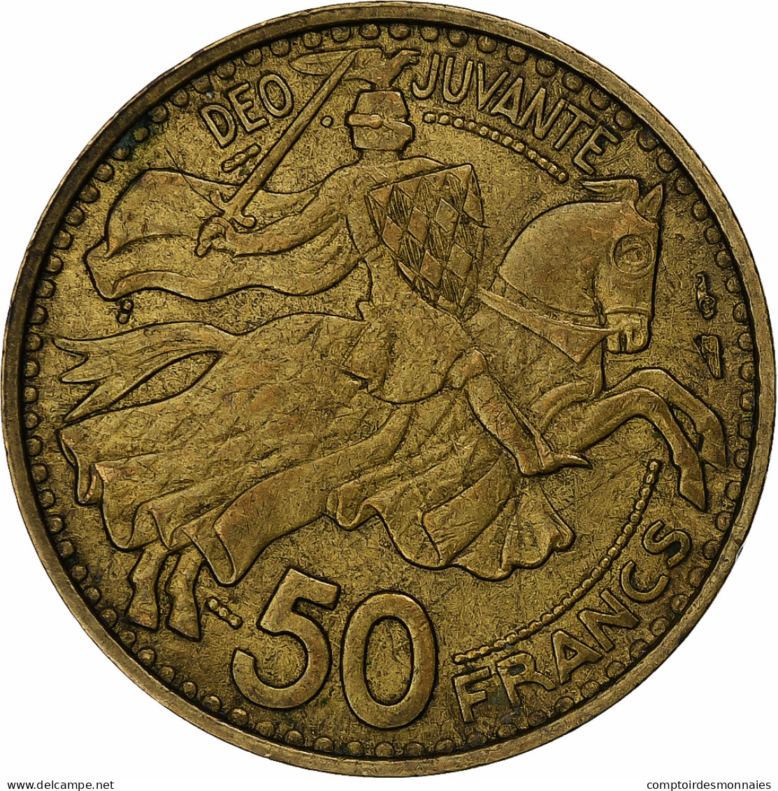 Monaco, Rainier III, 50 Francs, 1950, Paris, Cupro-Aluminium, TTB - 1922-1949 Louis II.