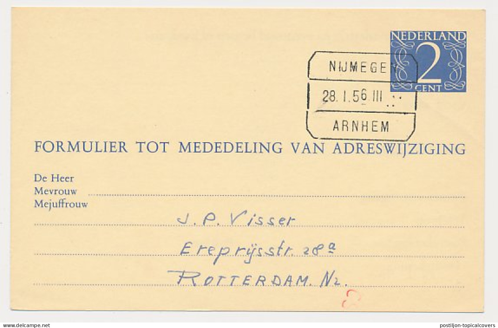 Treinblokstempel : Nijmegen - Arnhem III 1956 - Zonder Classificatie