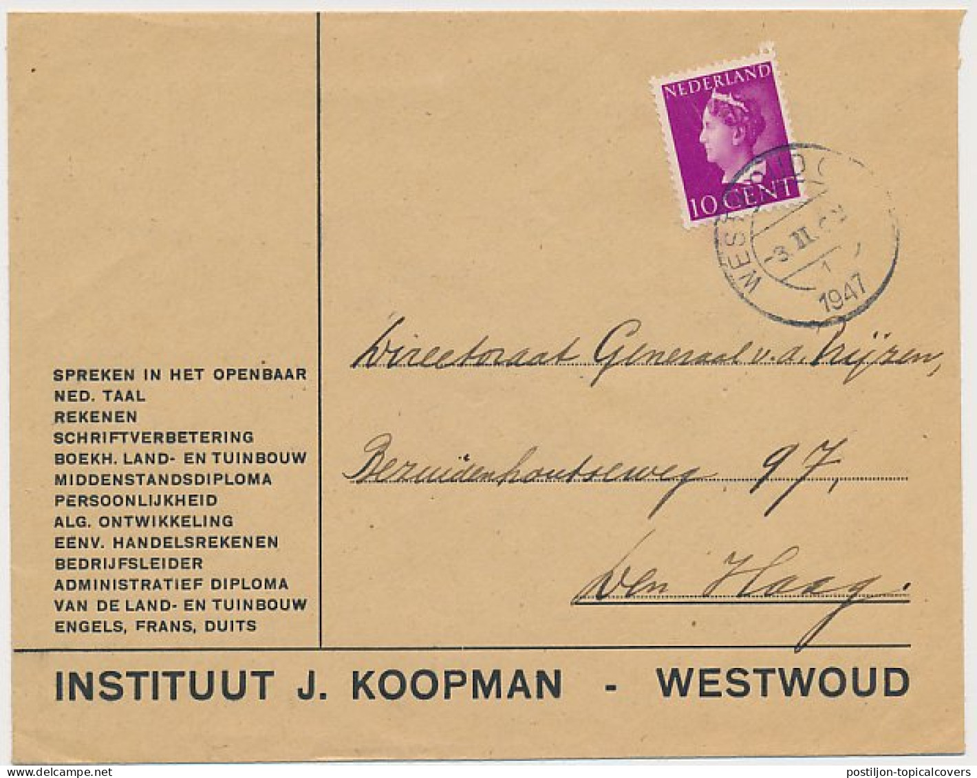 Firma Envelop Westwoud 1947 - Instituut - Zonder Classificatie