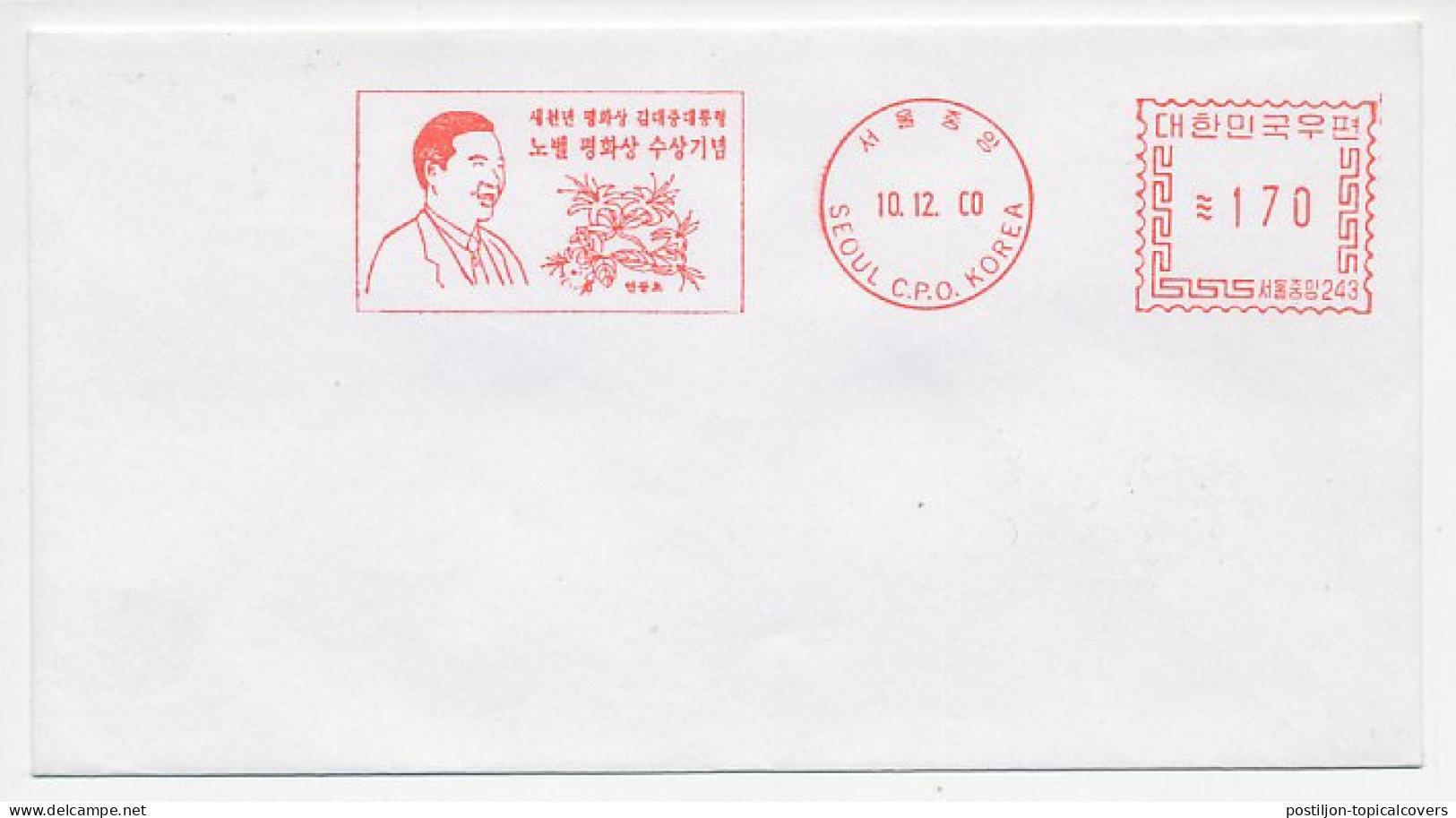 Meter Cover South Korea 2000 Kim Dae Jung - Peace - Nobelprijs