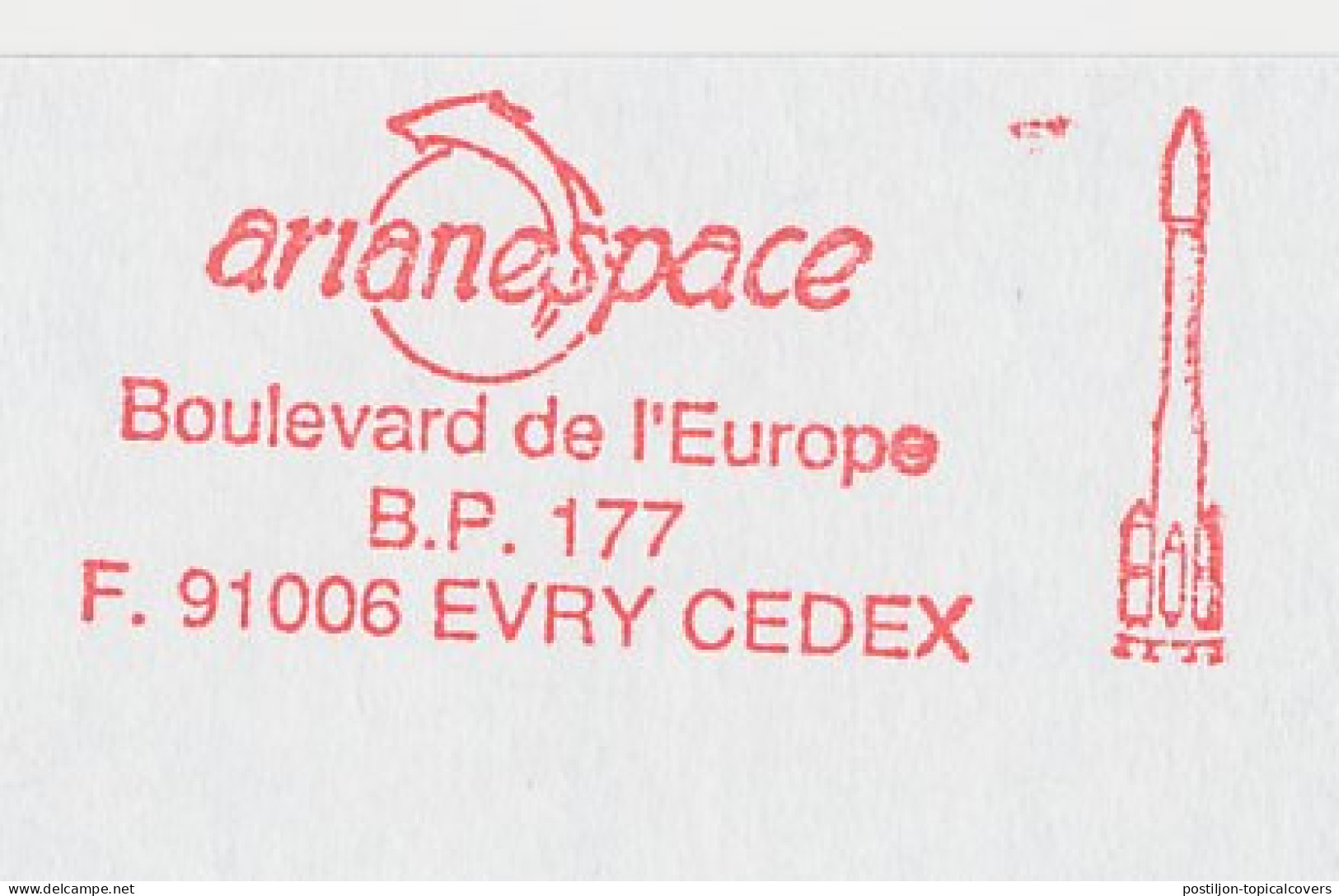 Meter Top Cut France 1996 Arianespace - Rocket - Astronomie