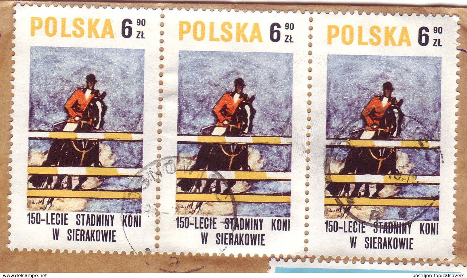 Registered Cover Poland 1985 Horse Jumping - Horses