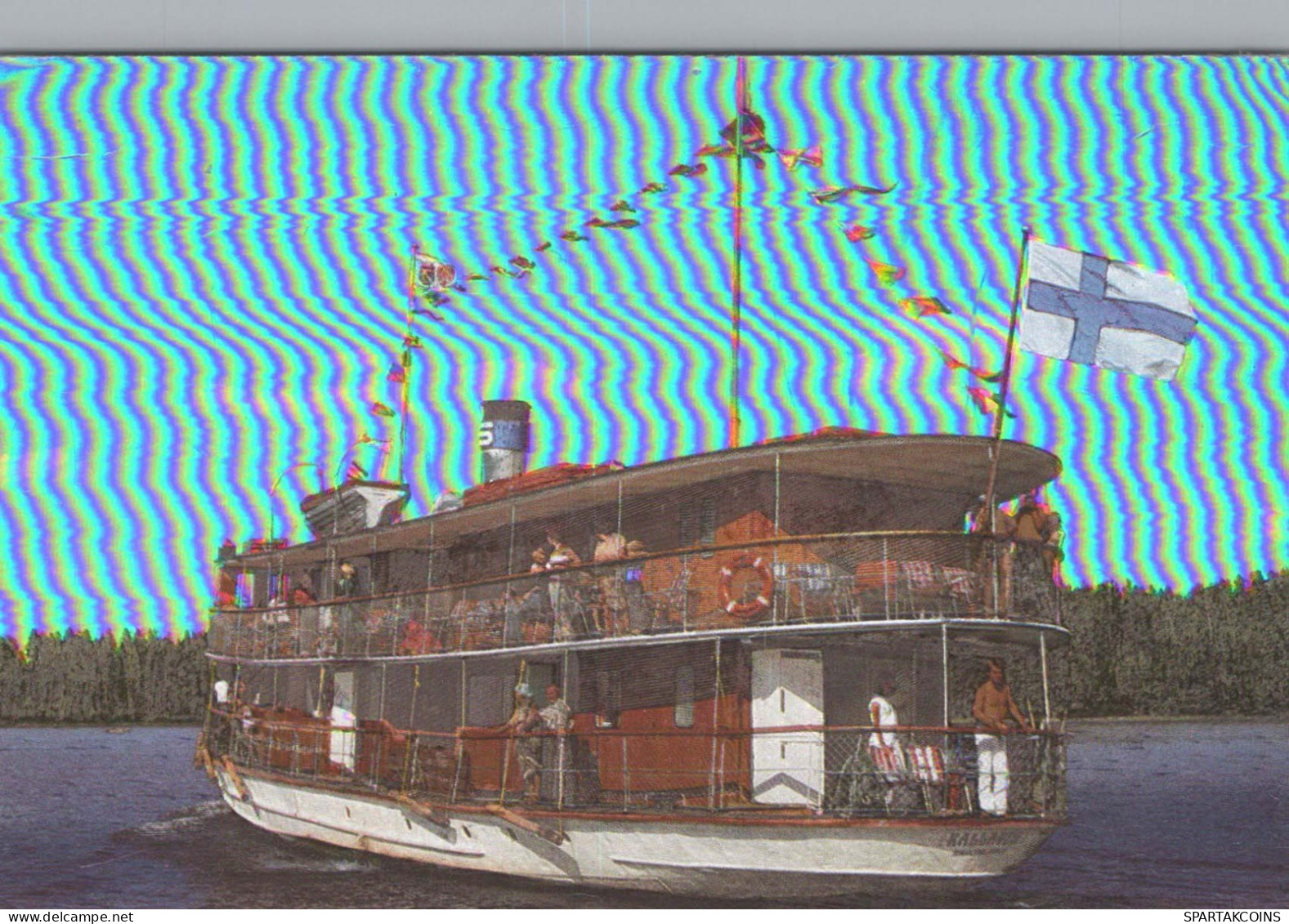 SHIP FINLAND Suomi LENTICULAR 3D Vintage Postcard CPSM #PAZ183.GB - Péniches