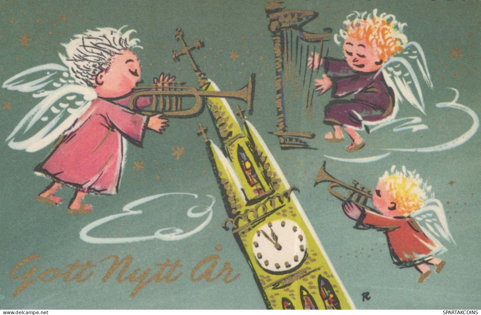 ANGE Noël Vintage Carte Postale CPSMPF #PKD676.FR - Anges