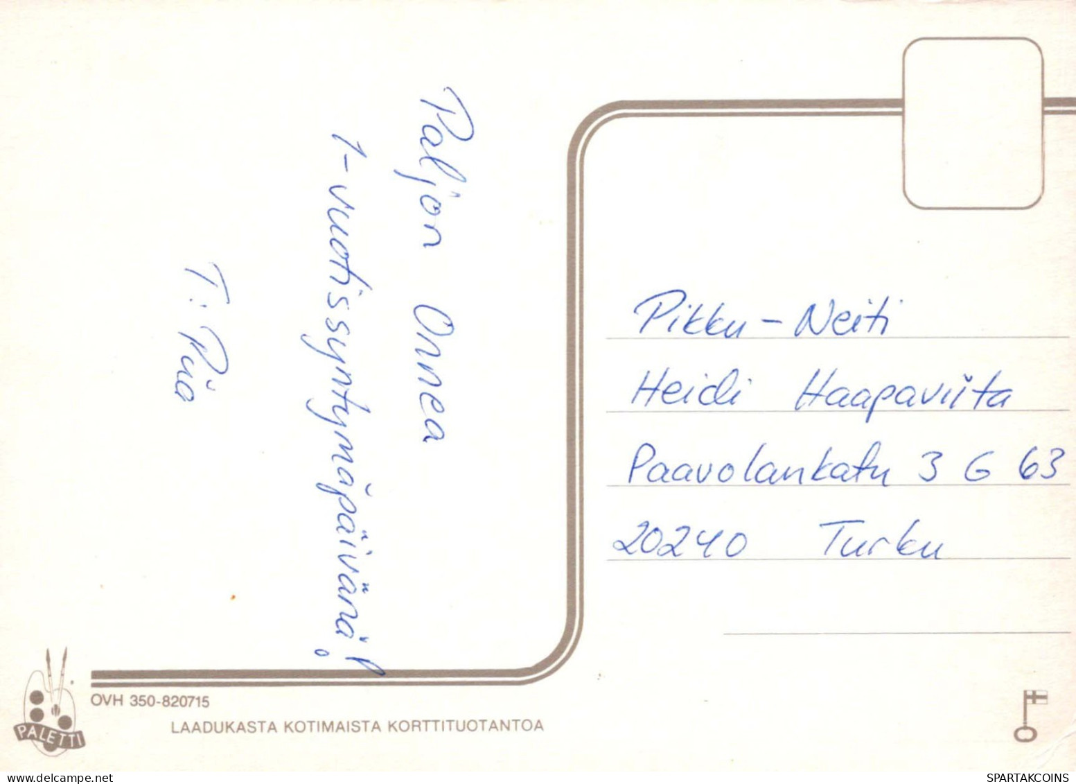 JOYEUX ANNIVERSAIRE 1 Ans FILLE ENFANTS Vintage Postal CPSM #PBT938.FR - Anniversaire