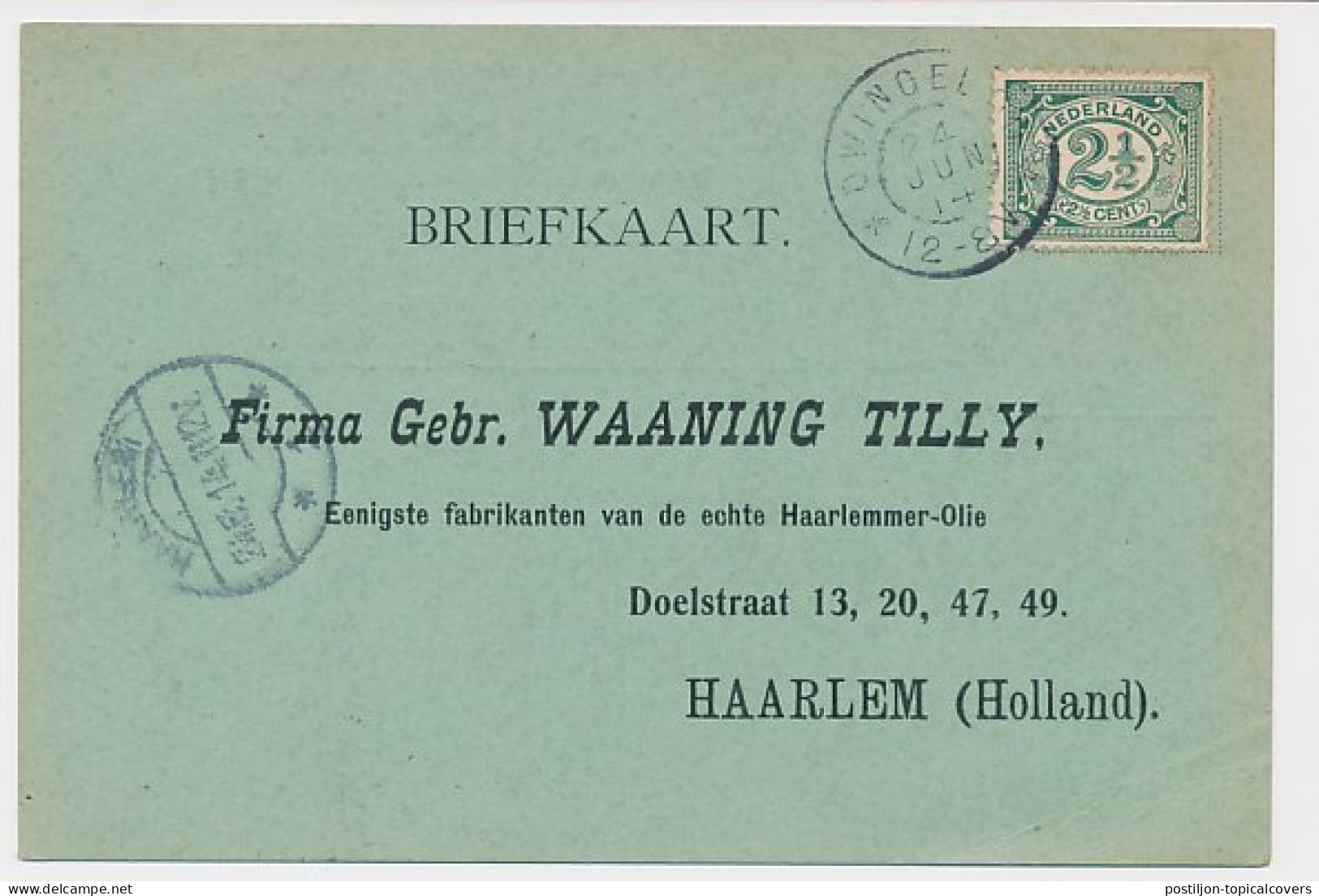 Antwoord Briefkaart Haarlem 1914 - Haarlemmer Olie - Zonder Classificatie