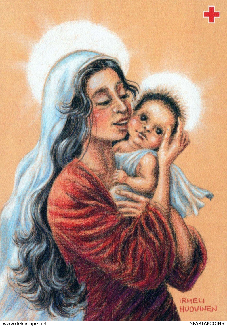 Vierge Marie Madone Bébé JÉSUS Noël Religion Vintage Carte Postale CPSM #PBP940.FR - Vergine Maria E Madonne