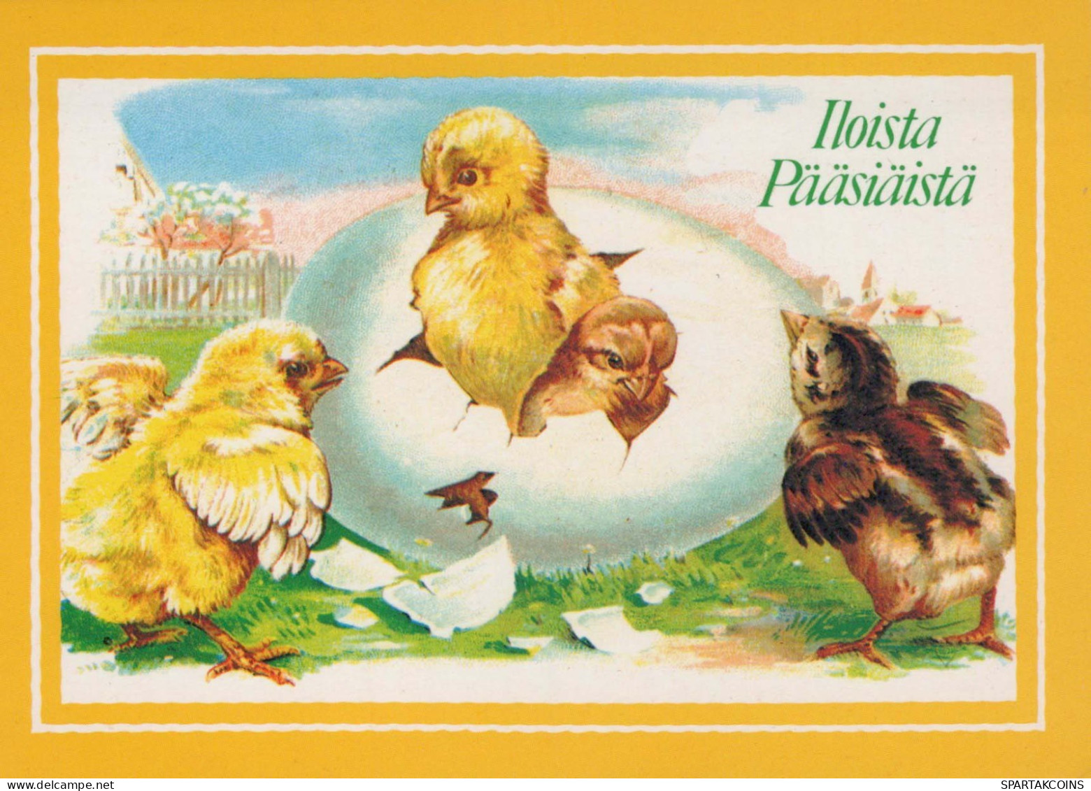PÂQUES POULET ŒUF Vintage Carte Postale CPSM #PBO933.FR - Pasqua
