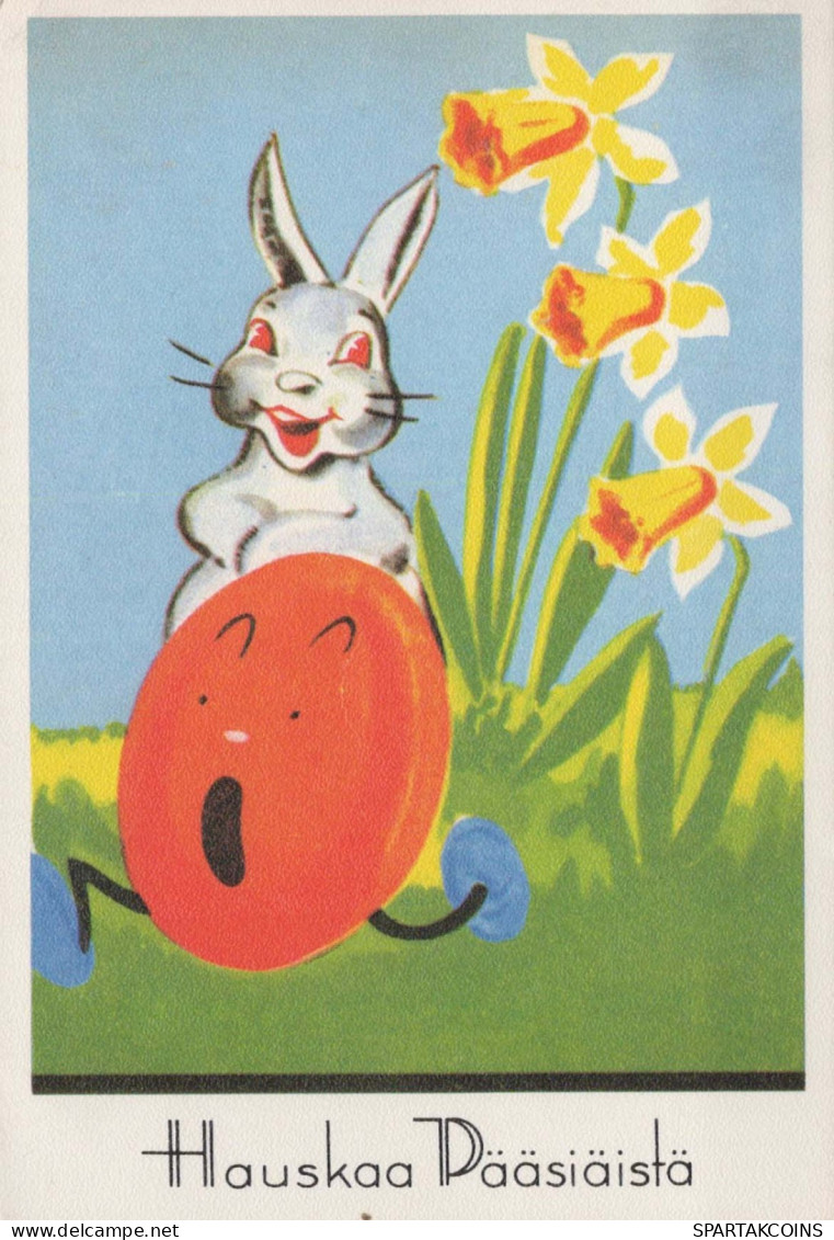 PÂQUES LAPIN ŒUF Vintage Carte Postale CPSM #PBO430.FR - Pâques