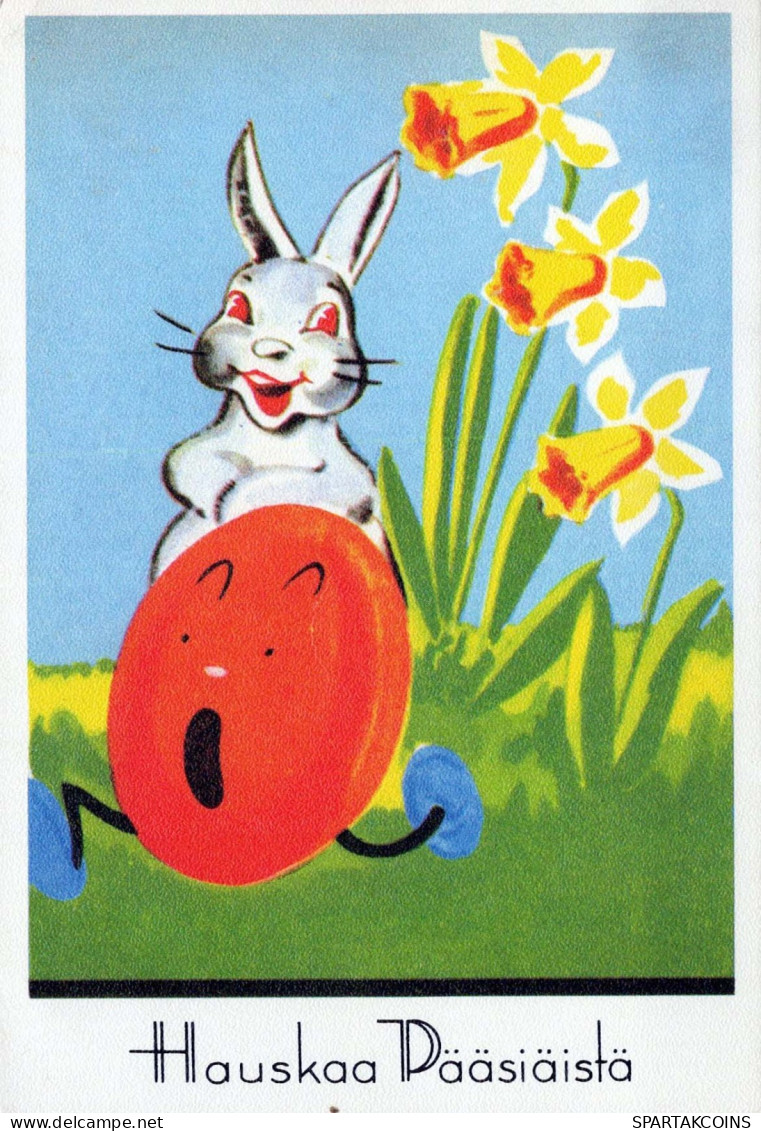 PÂQUES LAPIN ŒUF Vintage Carte Postale CPSM #PBO430.FR - Pâques