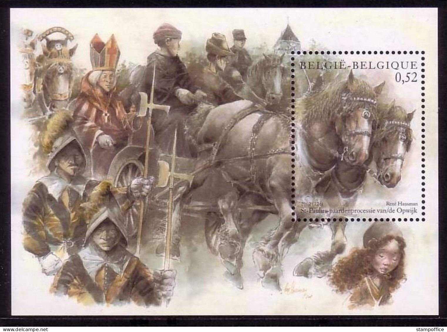 BELGIEN BLOCK 83 POSTFRISCH(MINT) PFERDEPROZESSION 2002 - 1961-2001