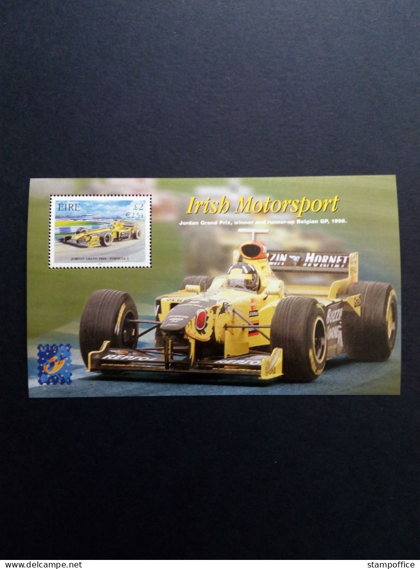 IRLAND BLOCK 38 I POSTFRISCH(MINT) IRISCHER MOTORSPORT 2001 MIT AUFDRUCK BELGICA`01 - Blocks & Sheetlets