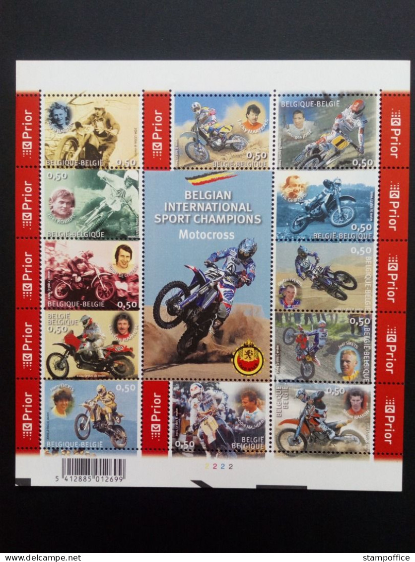 BELGIEN MI-NR. 3383-3394 POSTFRISCH(MINT) KLEINBOGEN BELGISCHE MOTORRADWELTMEISTER 2004 - Motorbikes