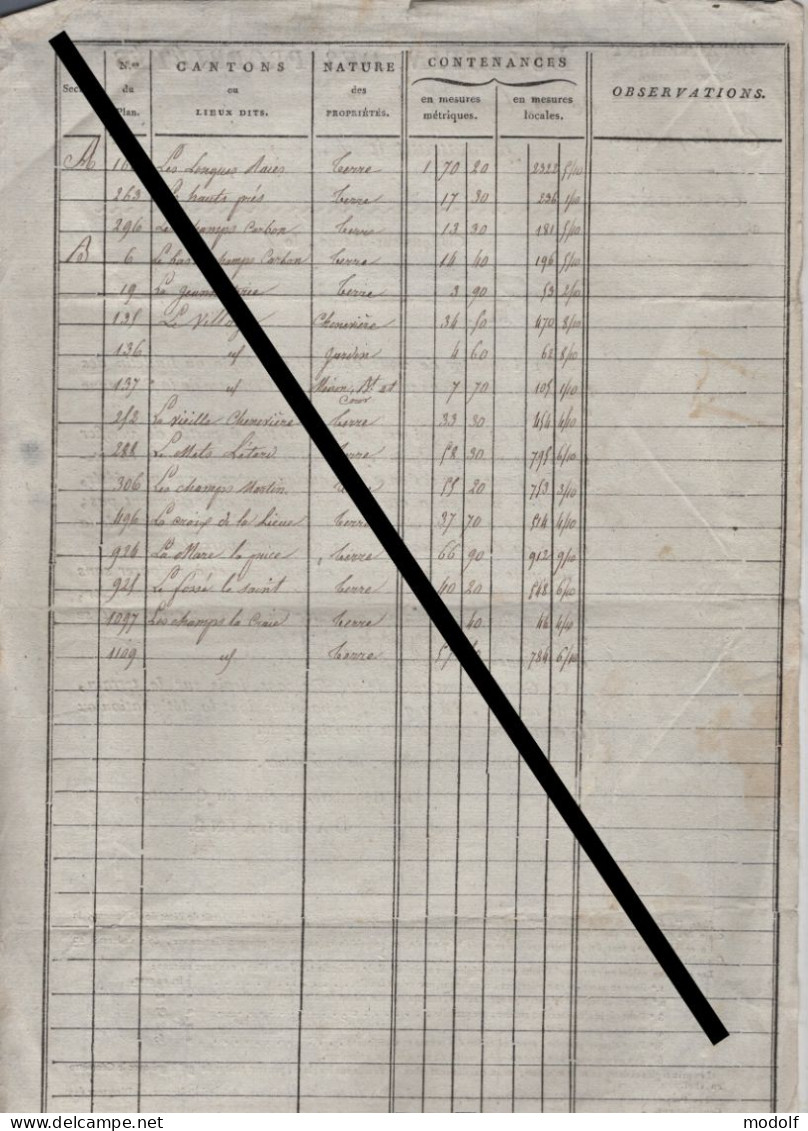 Copie Bulletin Des Propriétés - Commune De Rémicourt - 1834 - Unclassified