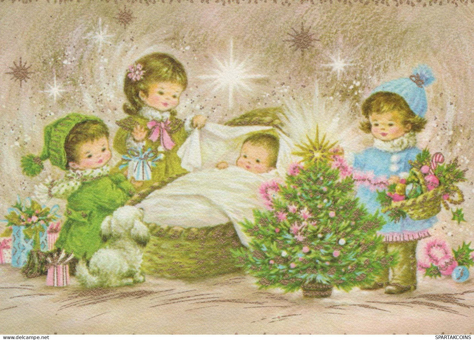 JÉSUS-CHRIST Bébé JÉSUS Noël Vintage Carte Postale CPSM #PBB983.FR - Jesus