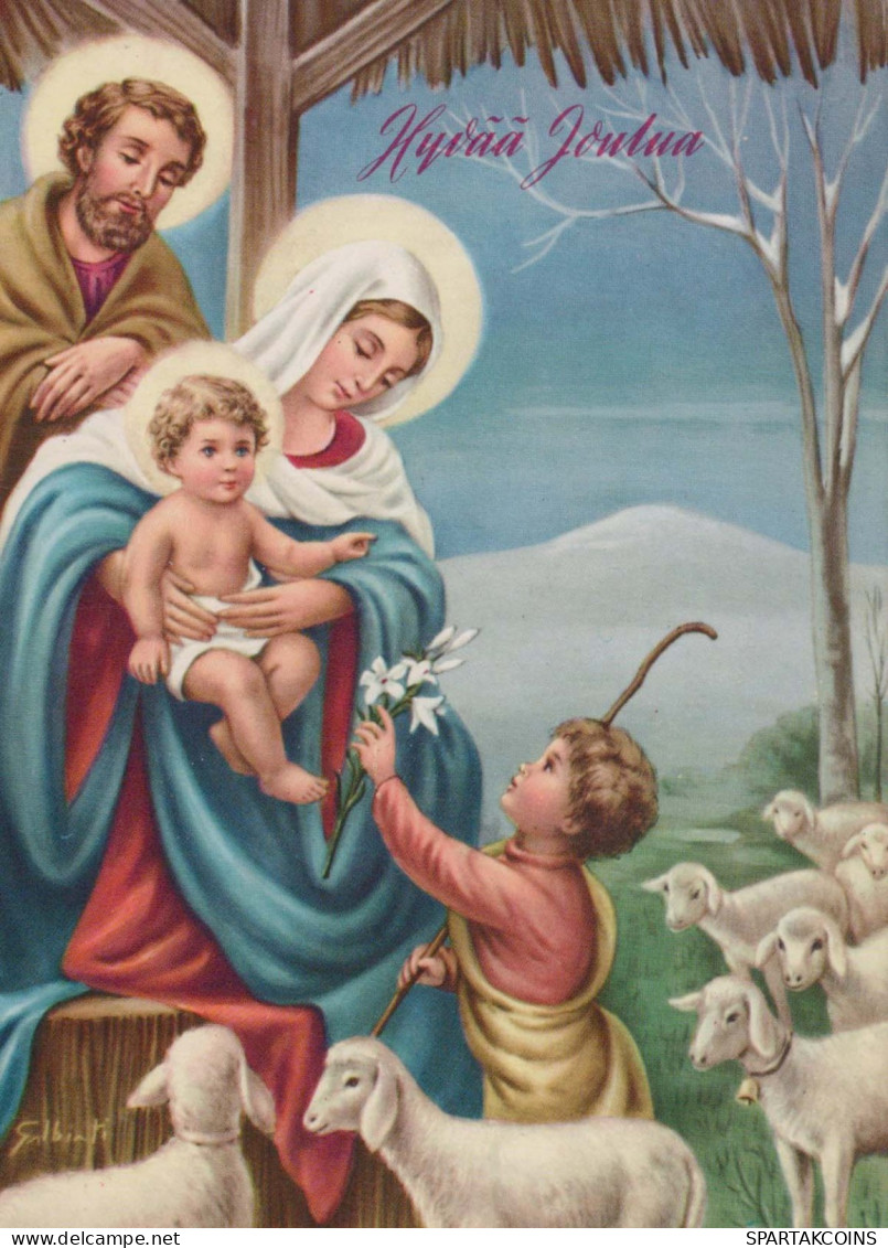 Vierge Marie Madone Bébé JÉSUS Noël Religion Vintage Carte Postale CPSM #PBB717.FR - Vierge Marie & Madones