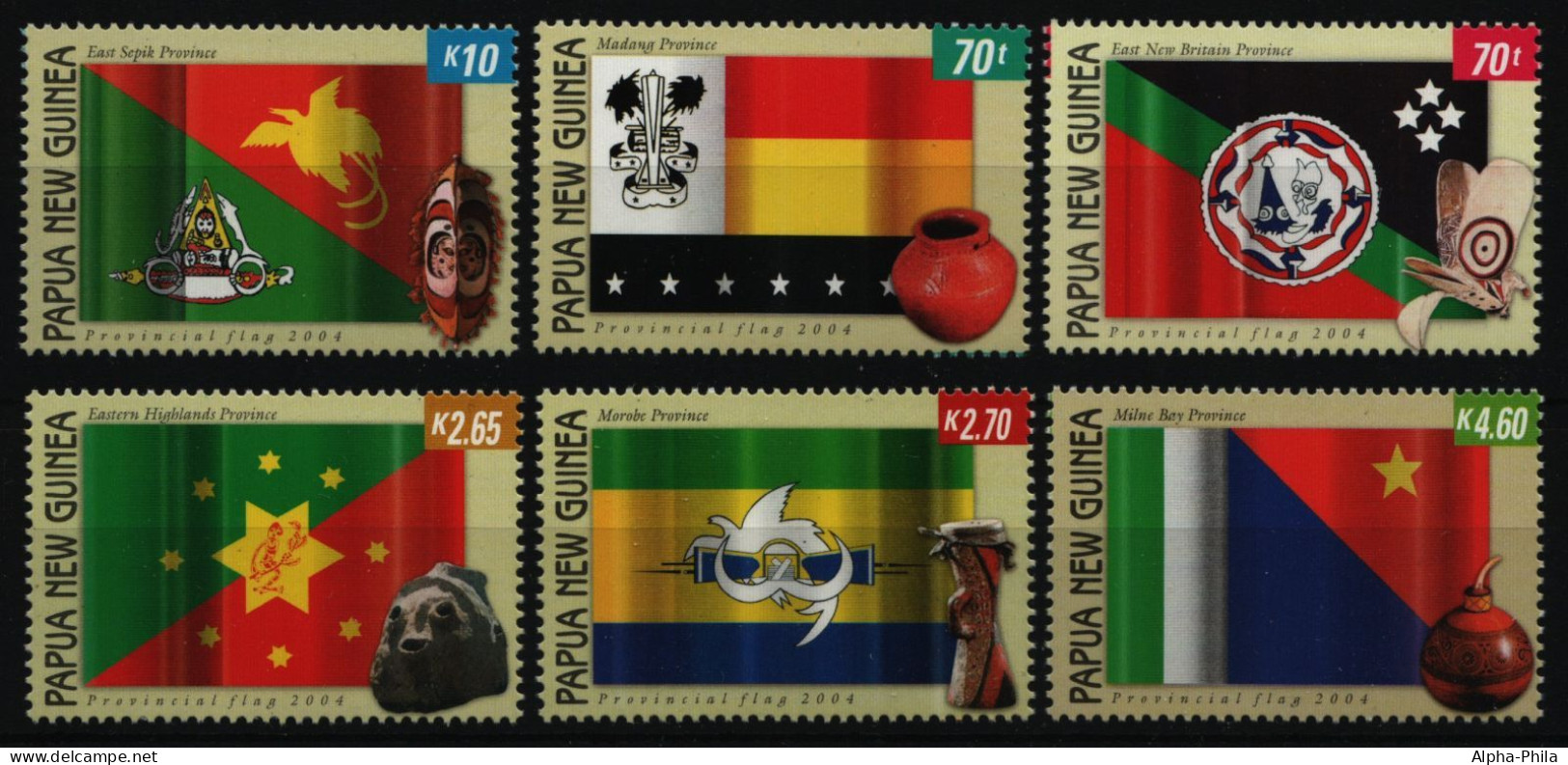 Papua-Neuguinea 2004 - Mi-Nr. 1093-1098 ** - MNH - Flaggen / Flags - Papua New Guinea