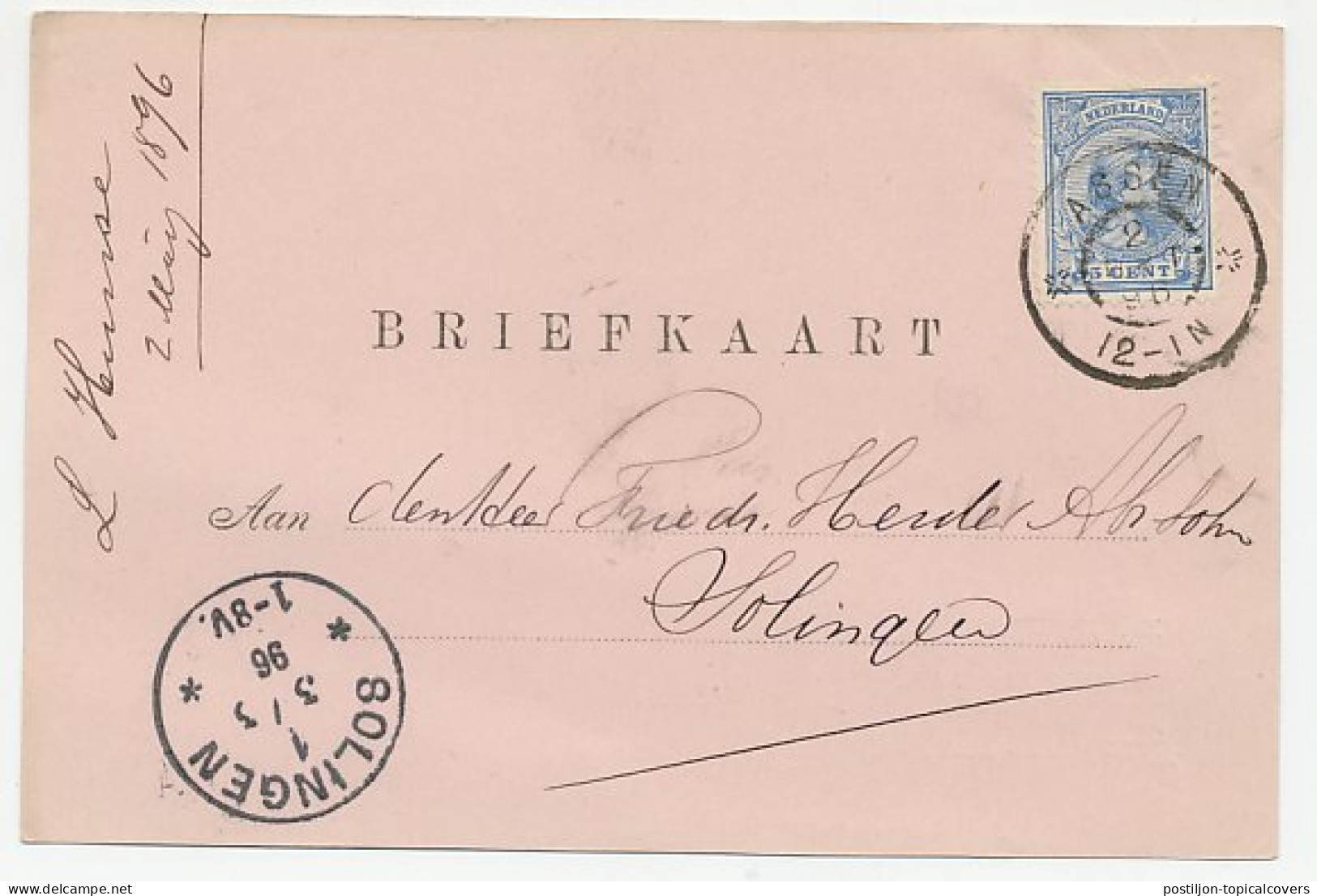 Firma Briefkaart Assen 1896 - Tondeuse - Kappersartikelen - Zonder Classificatie