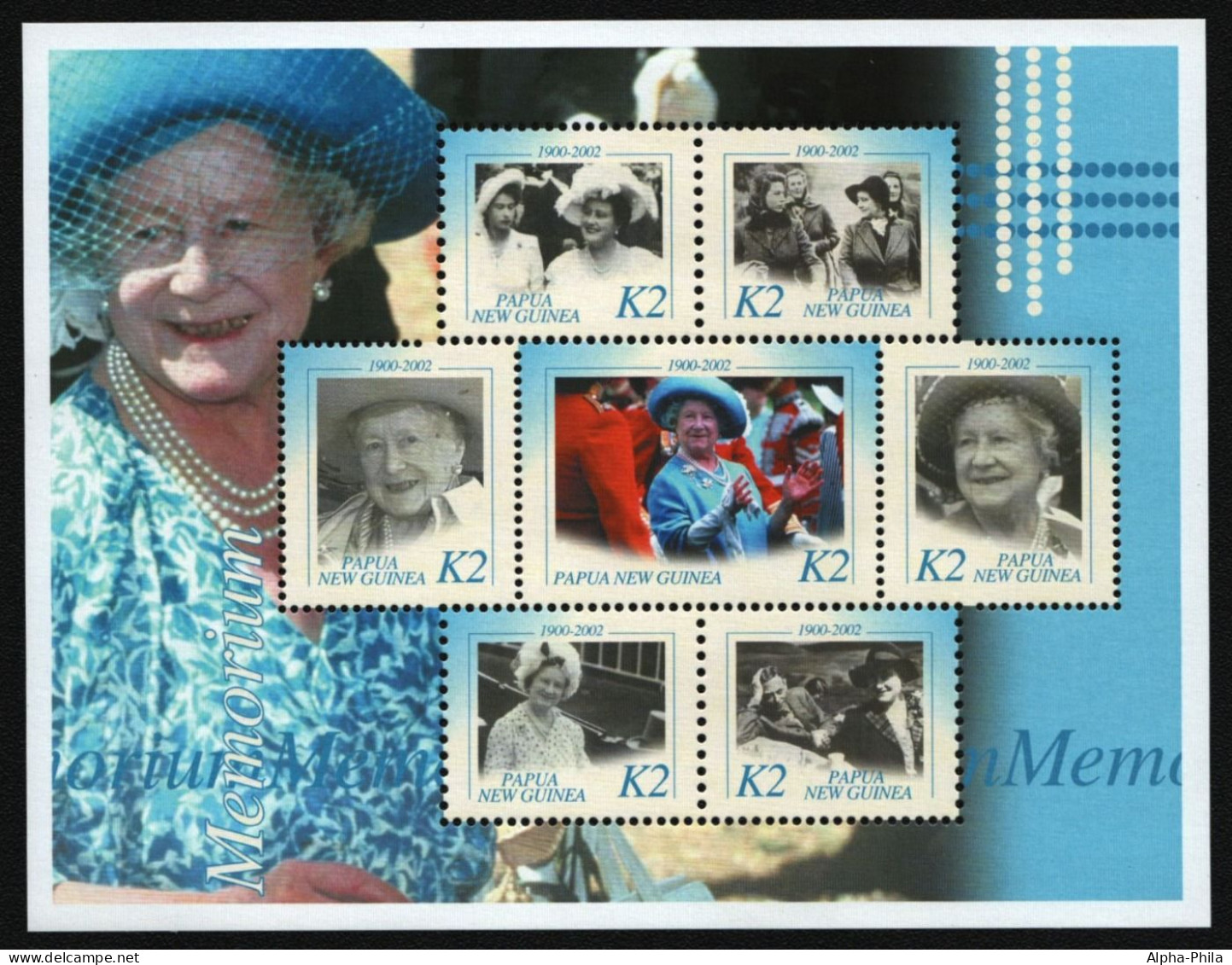 Papua-Neuguinea 2002 - Mi-Nr. 931-937 ** - MNH - Queen Mum - Papouasie-Nouvelle-Guinée