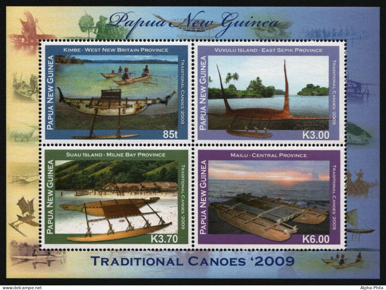 Papua-Neuguinea 2009 - Mi-Nr. Block 95 ** - MNH - Traditionelle Kanus - Papua-Neuguinea