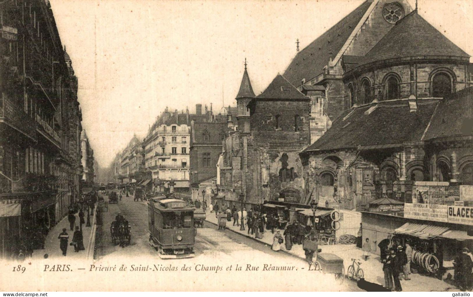 PARIS PRIEURE DE SAINT NICOLAS DES CHAMPS ET LA RUE REAUUR TRAMWAY - Arrondissement: 03