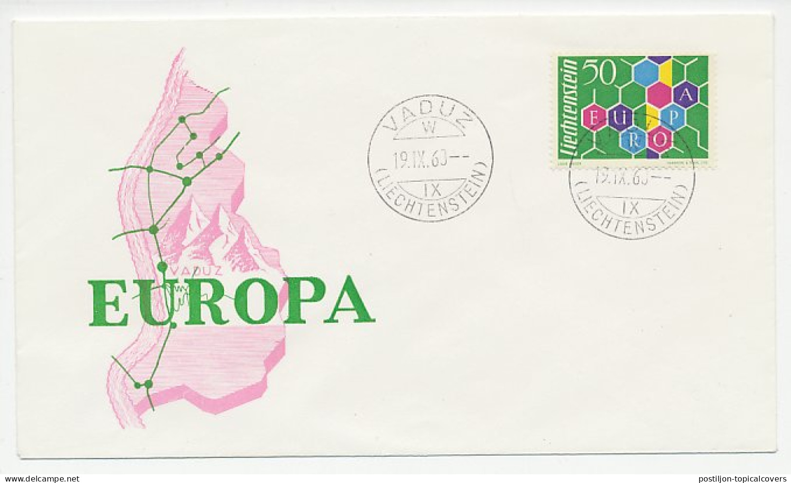 Cover / Postmark Liechtenstein 1960 Europa - EU-Organe