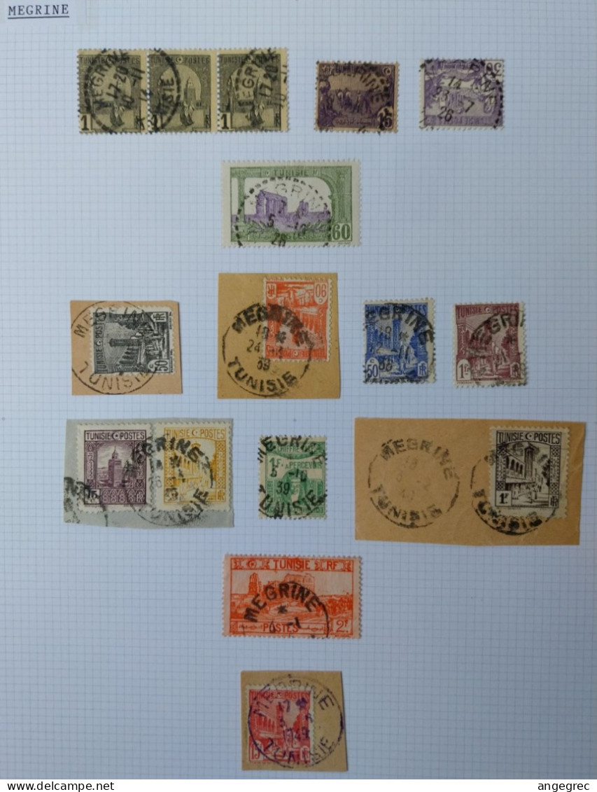 Tunisie Lot Timbre Oblitération Choisies Megrine Dont  Fragment  à Voir - Used Stamps