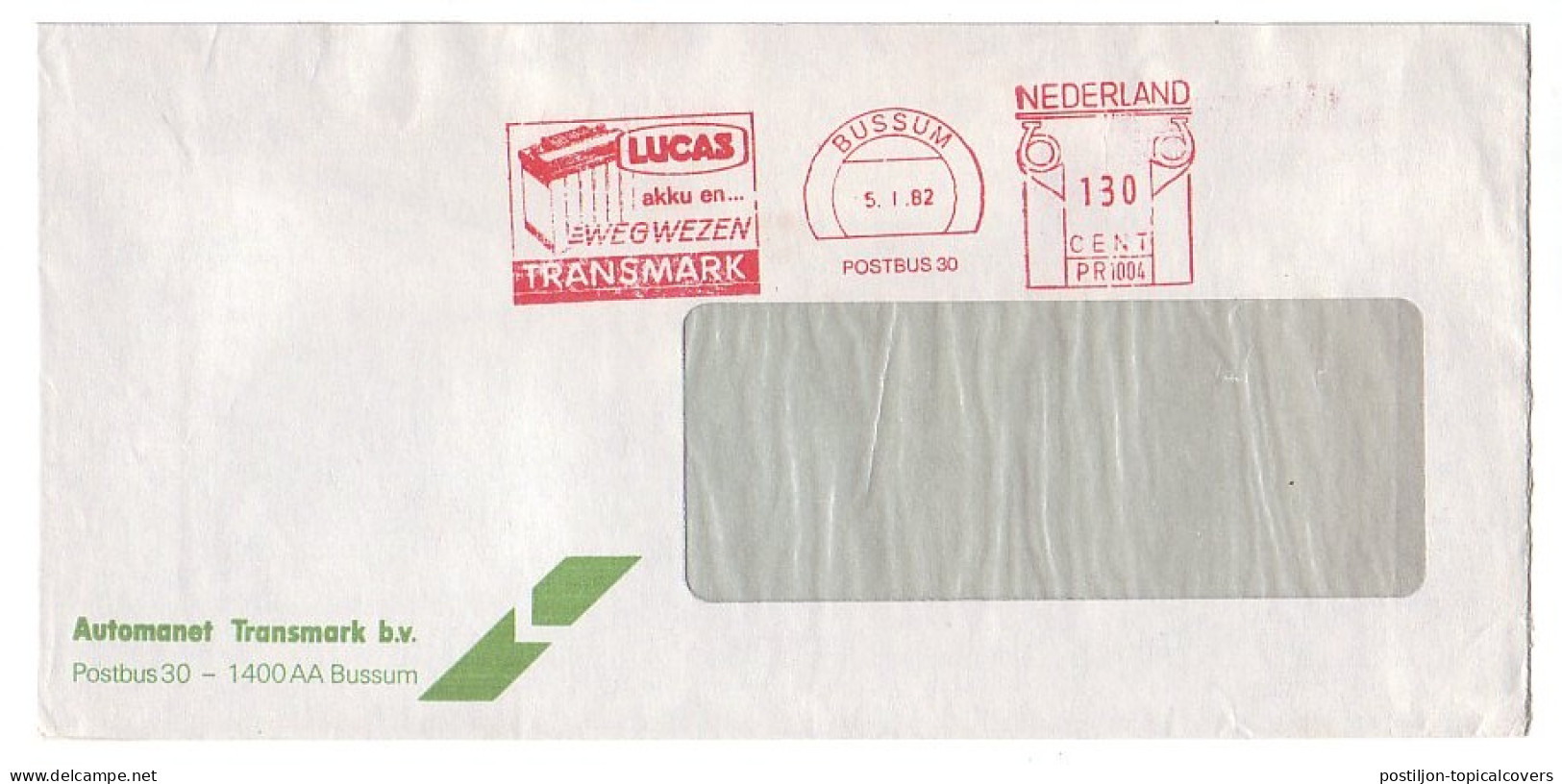 Meter Cover Netherlands 1982 Battery - Altri & Non Classificati