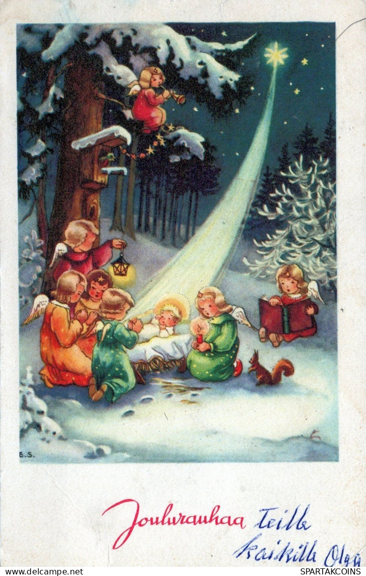 ANGE NOËL Vintage Carte Postale CPSMPF #PAG766.FR - Anges