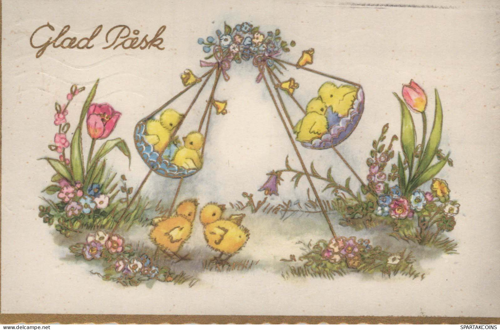 OSTERN HUHN EI Vintage Ansichtskarte Postkarte CPA #PKE380.DE - Ostern