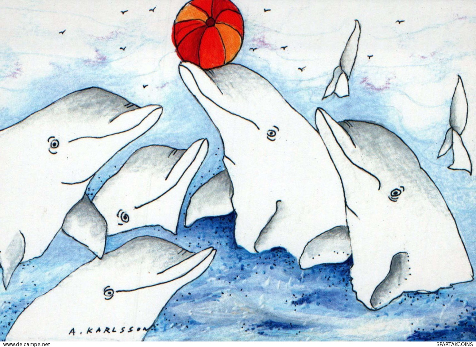 DELPHINs Tier Vintage Ansichtskarte Postkarte CPSM #PBS669.DE - Delphine