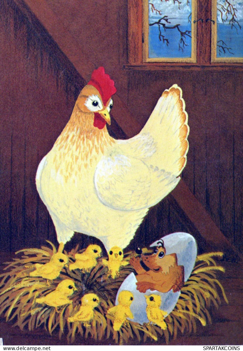 OSTERN HUHN EI Vintage Ansichtskarte Postkarte CPSM #PBO871.DE - Pâques