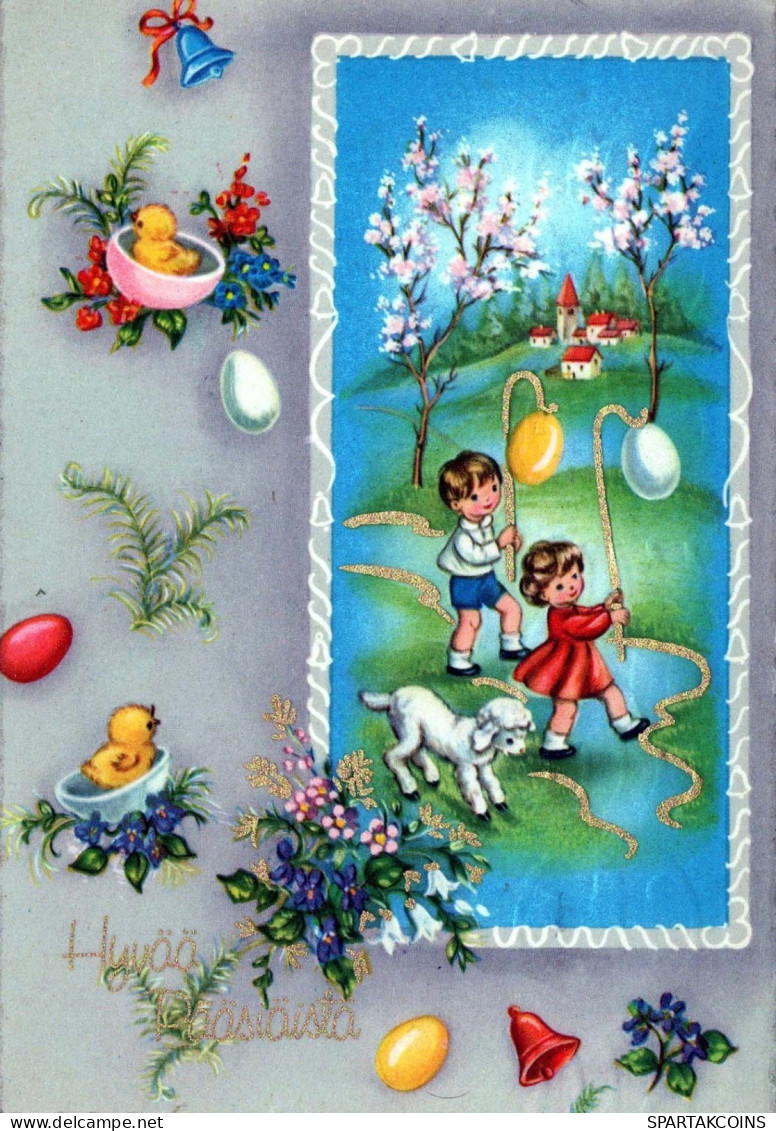 OSTERN KINDER EI Vintage Ansichtskarte Postkarte CPSM #PBO302.DE - Easter