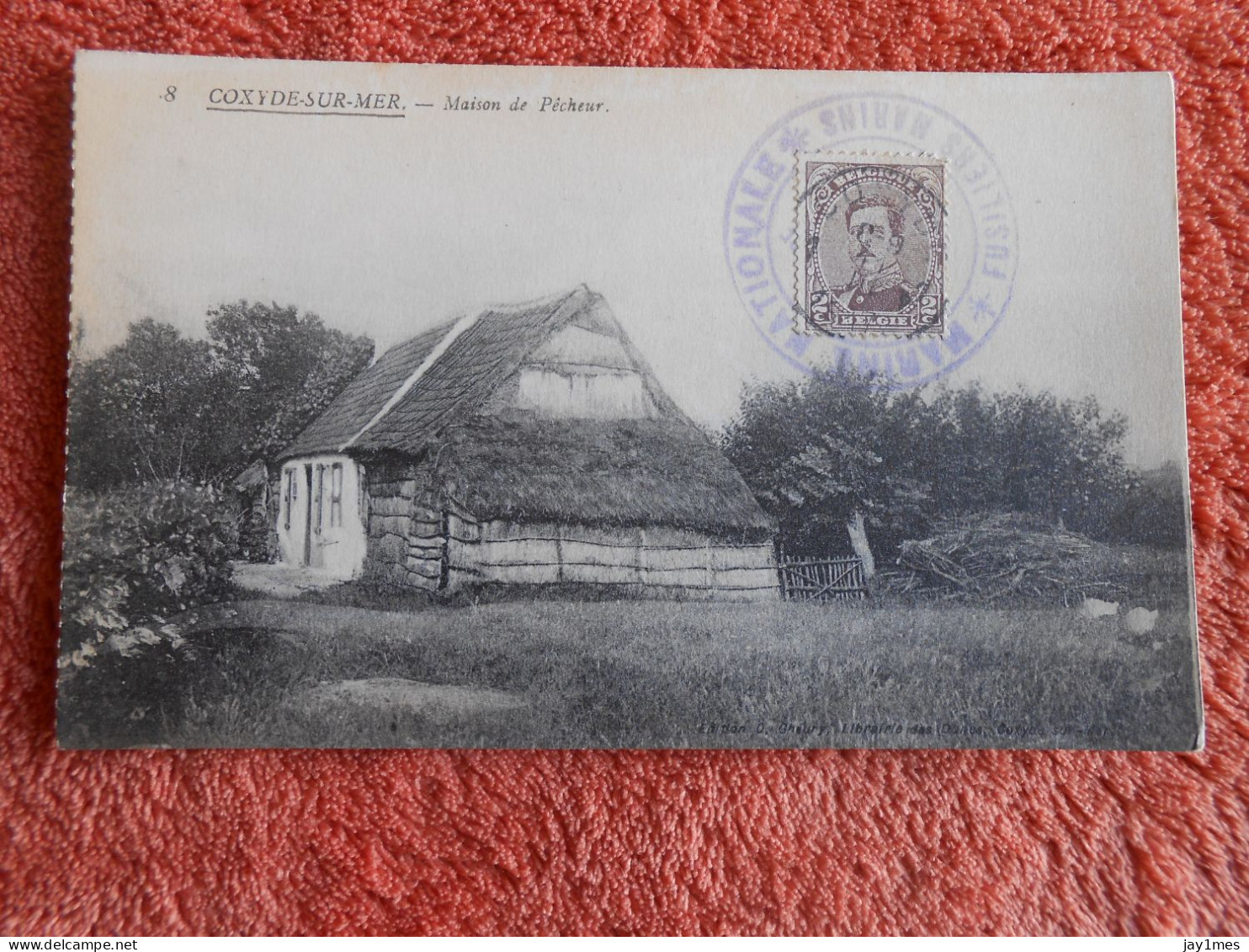 Cpa Koksijde Coxyde Sur Mer Maison De Pêcheur édition Gheury Cachet Militaire Guerre 14-18 - Koksijde