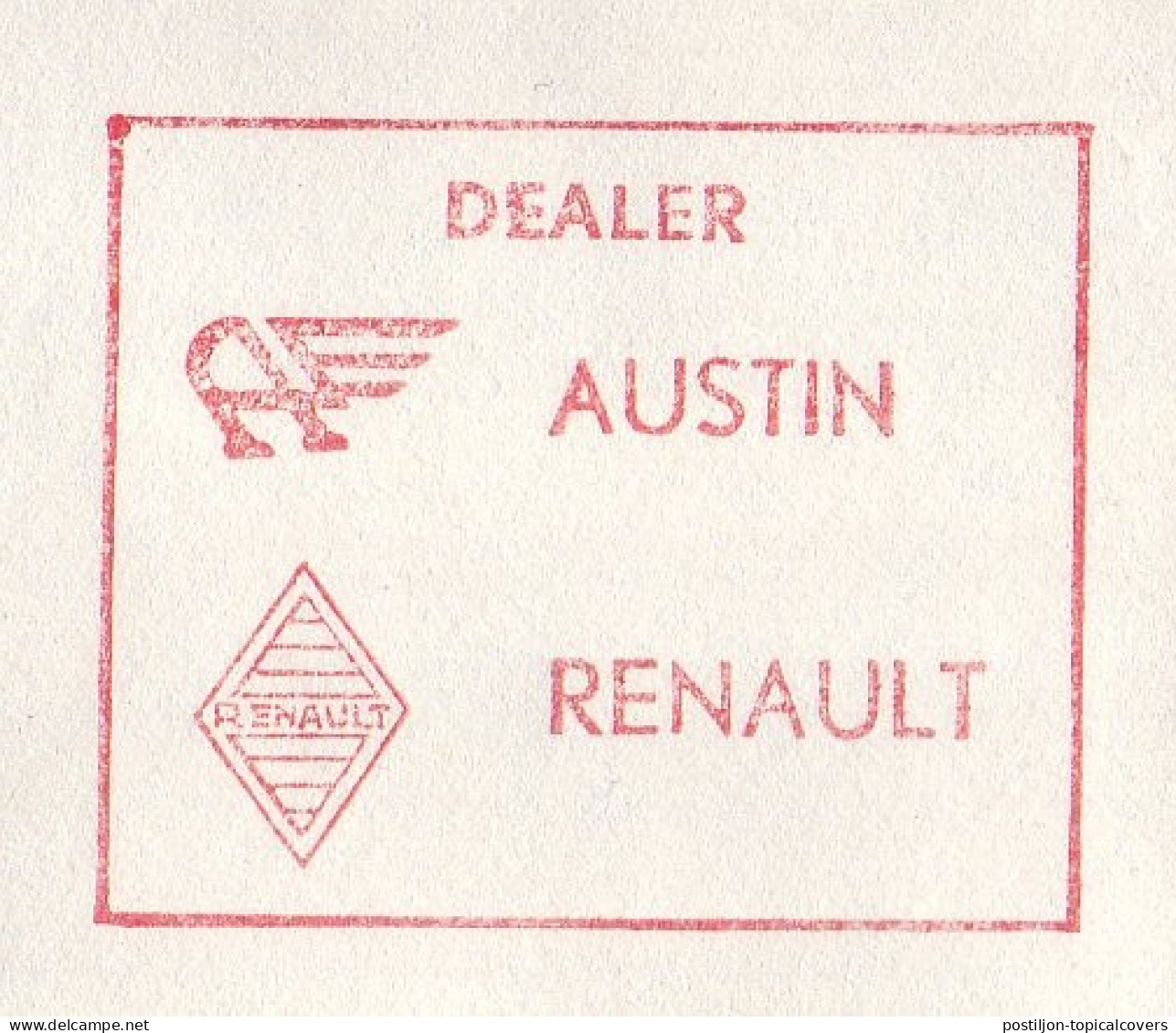 Meter Cover Netherlands 1961 Car - Austin - Renault - Auto's