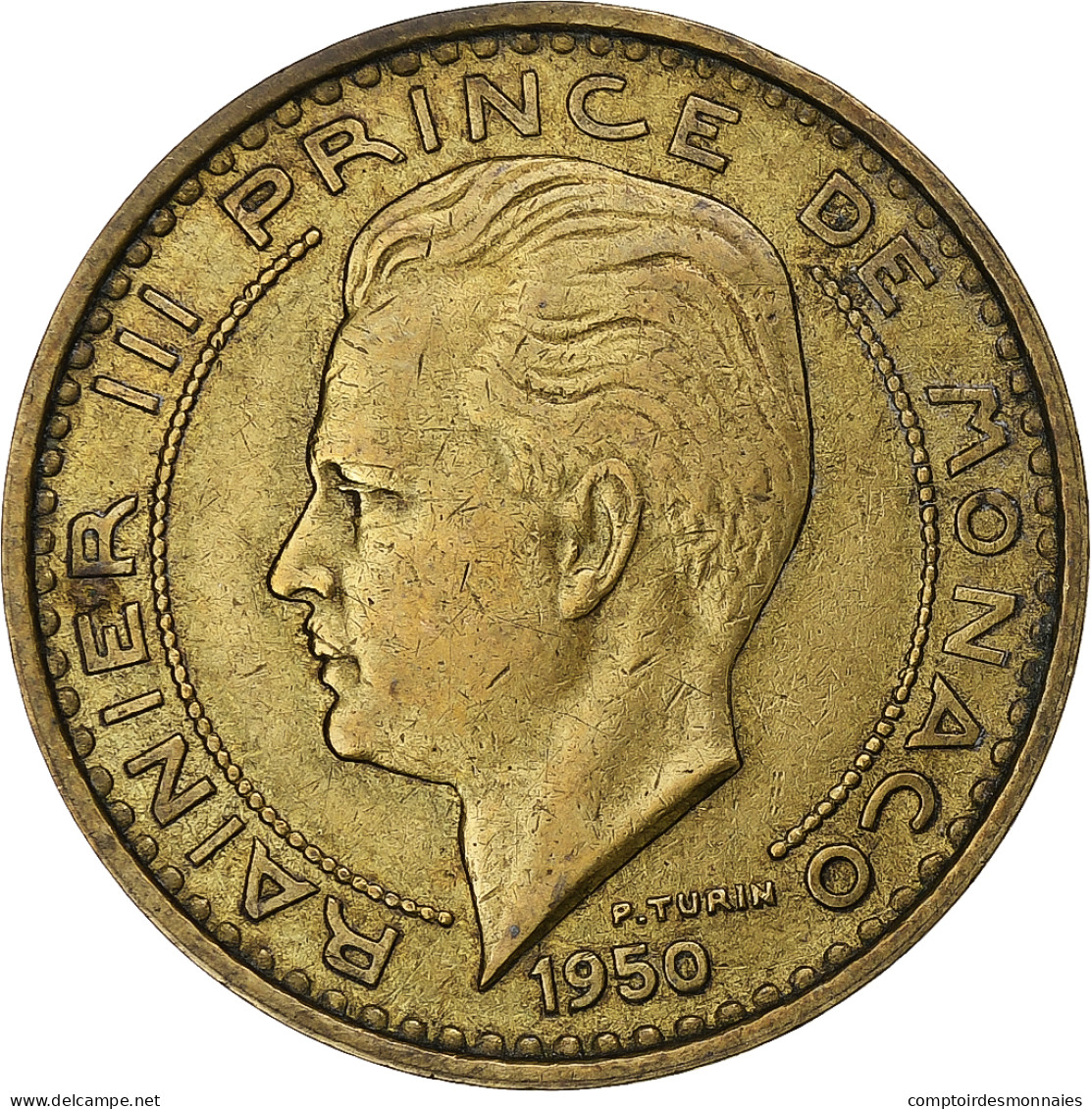 Monaco, Rainier III, 50 Francs, 1950, Paris, Cupro-Aluminium, SUP - 1922-1949 Louis II