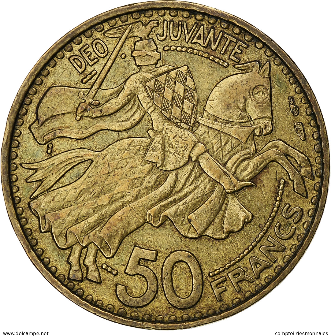 Monaco, Rainier III, 50 Francs, 1950, Paris, Cupro-Aluminium, SUP - 1922-1949 Louis II