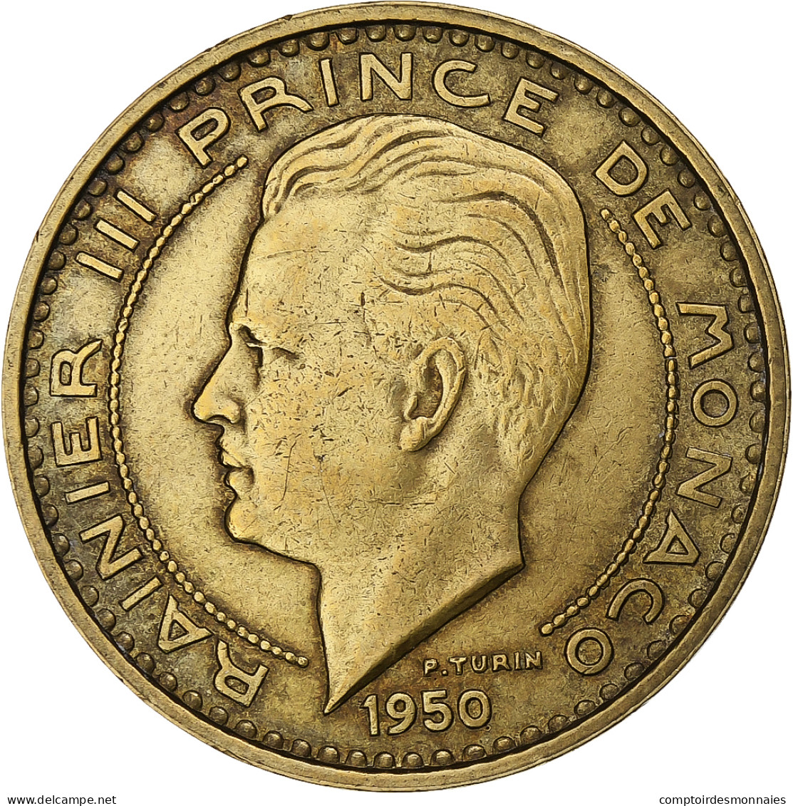 Monaco, Rainier III, 50 Francs, 1950, Paris, Cupro-Aluminium, TTB+ - 1922-1949 Luigi II