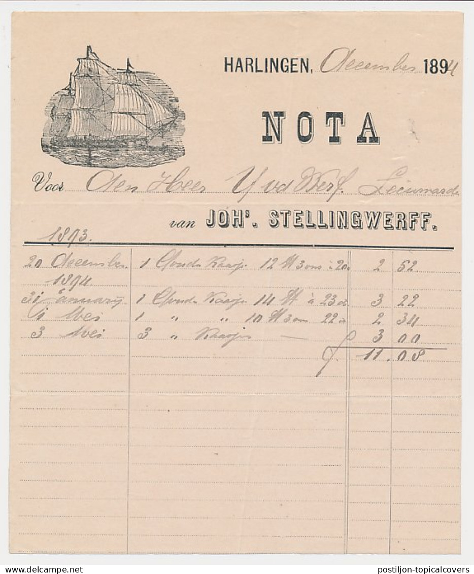 Nota Harlingen 1894 - Schip - Pays-Bas