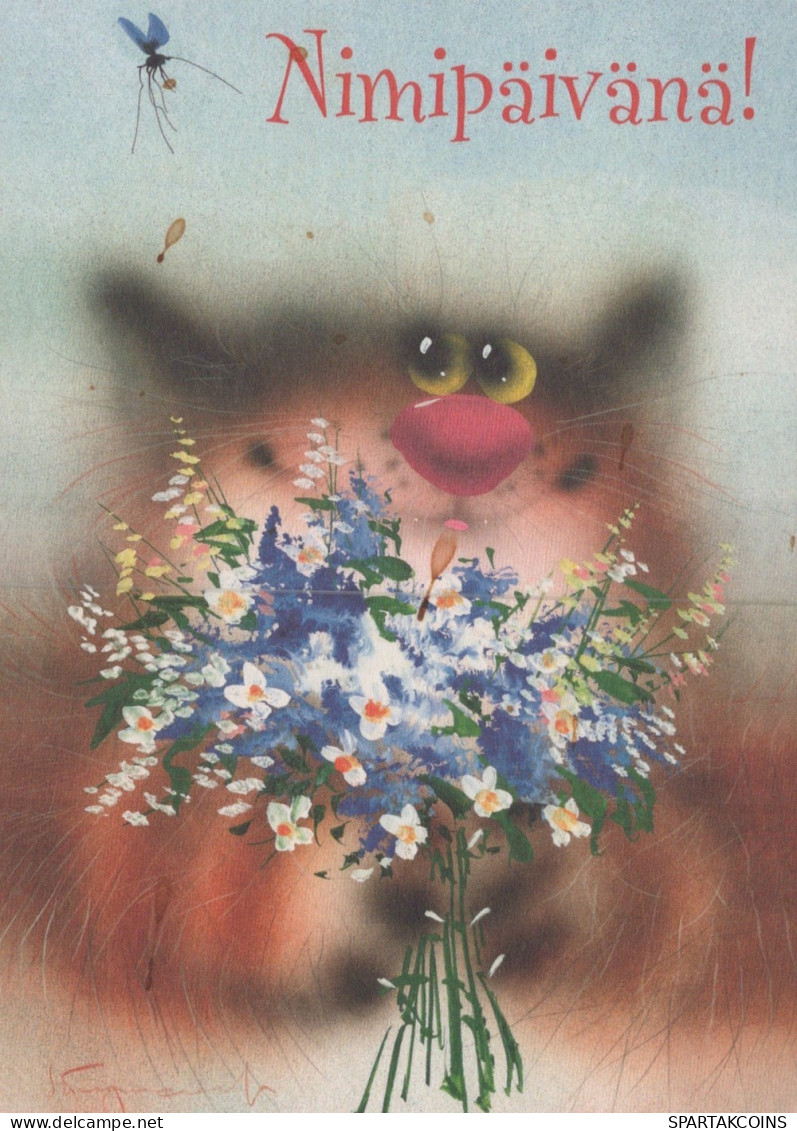 KATZE MIEZEKATZE Tier Vintage Ansichtskarte Postkarte CPSM #PAM250.DE - Gatos