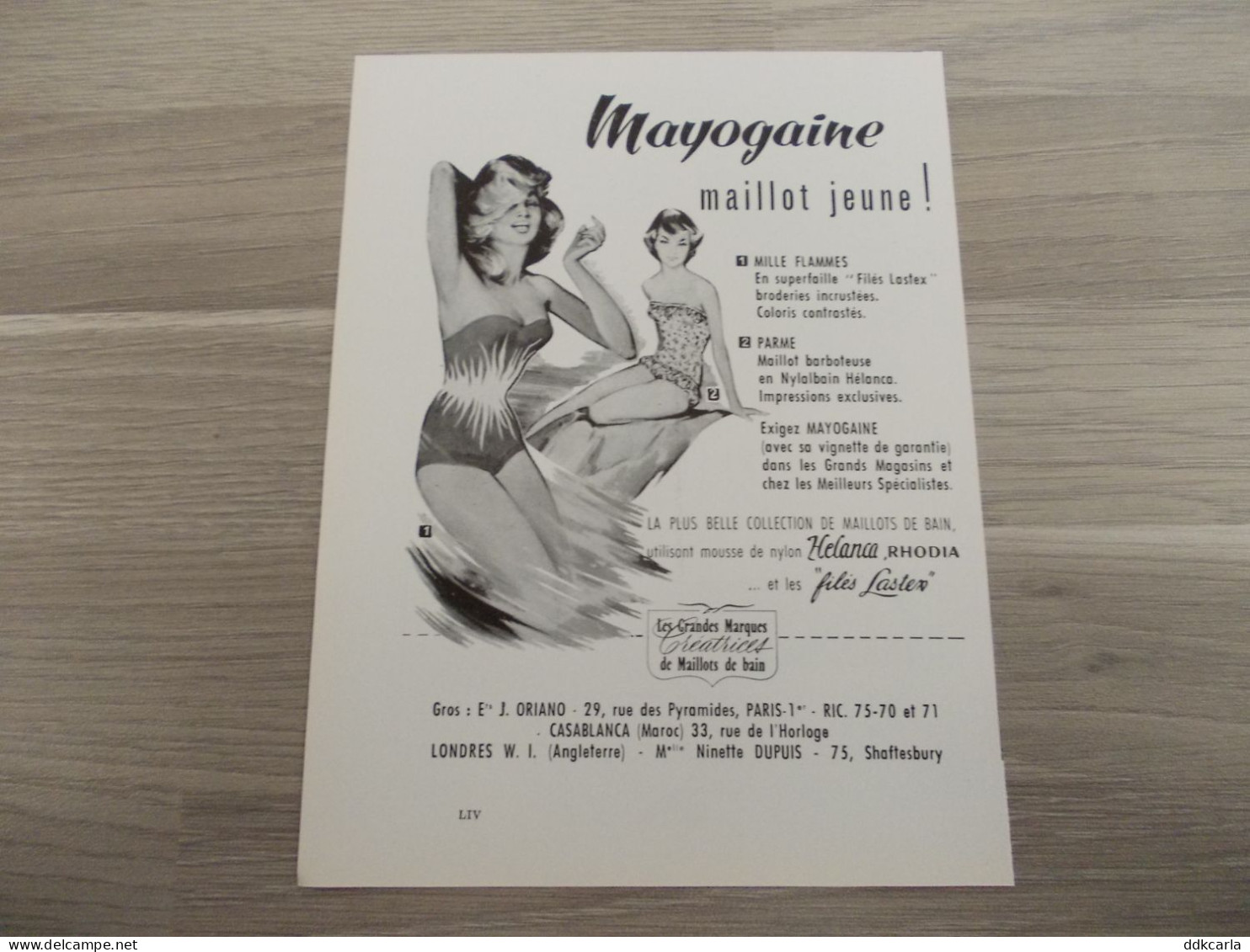 Reclame Advertentie Uit Oud Tijdschrift 1957 - Mayogaine Maillot Jeune ! - Publicités