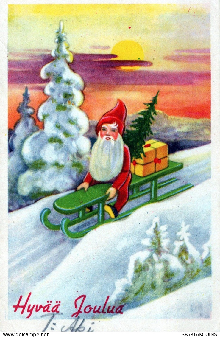 WEIHNACHTSMANN SANTA CLAUS WEIHNACHTSFERIEN Vintage Postkarte CPSMPF #PAJ408.DE - Santa Claus