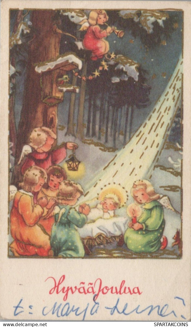 ENGEL WEIHNACHTSFERIEN Vintage Ansichtskarte Postkarte CPSMPF #PAG705.DE - Anges